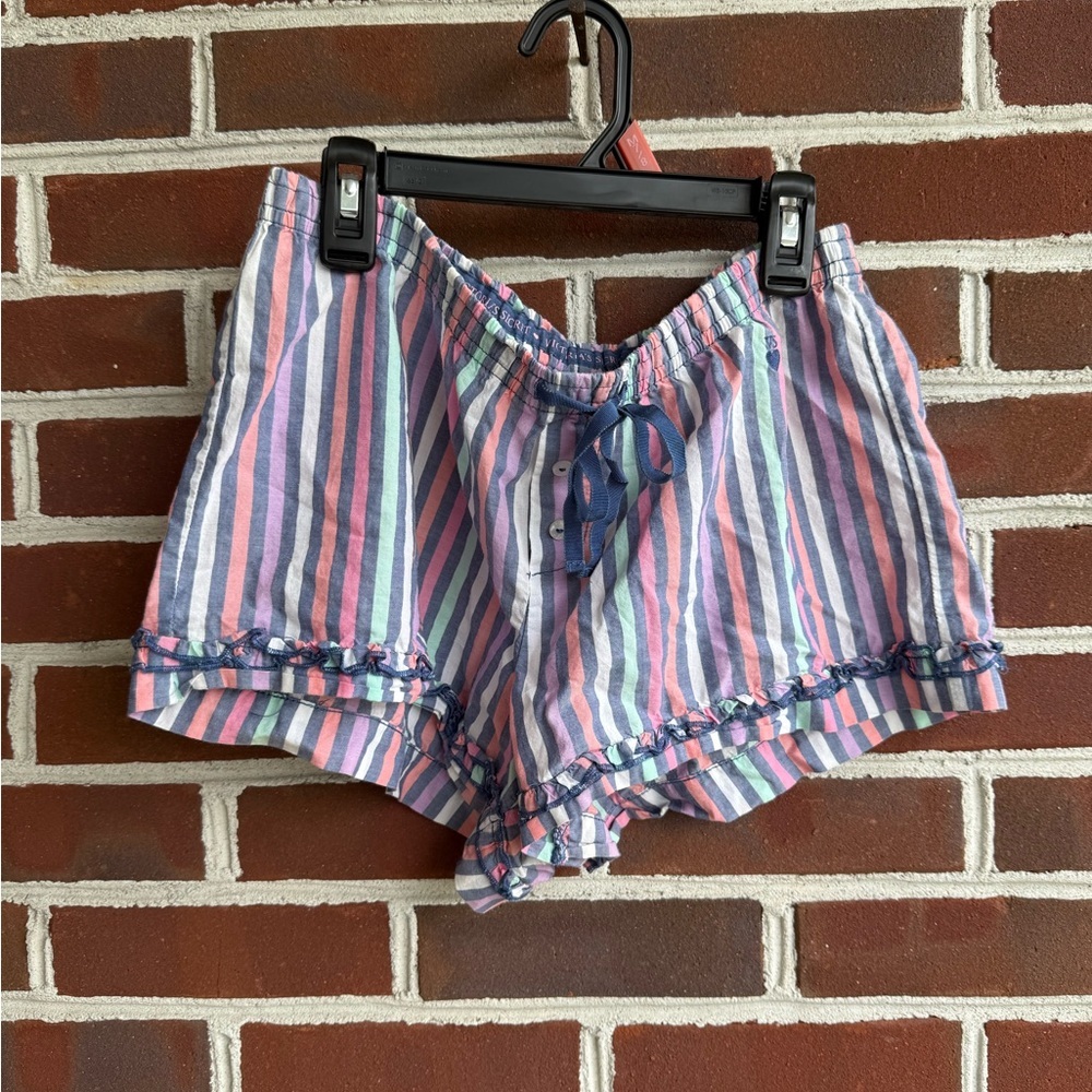 Victoria's Secret Pastel Multi Striped Shorts 100% Cottons.